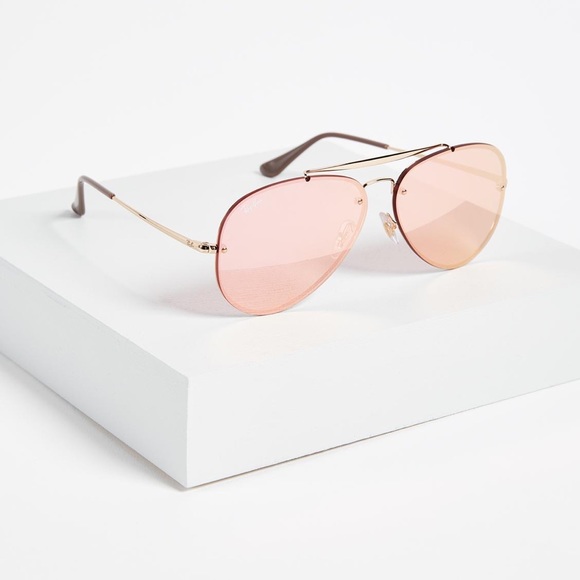 Ray Ban BLAZE Aviator Pink Mirrored Lens Gold Frame DISCONTINUED - Picture 4 of 9
